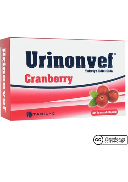 Urinonvef Cranberry 30 Kapsül