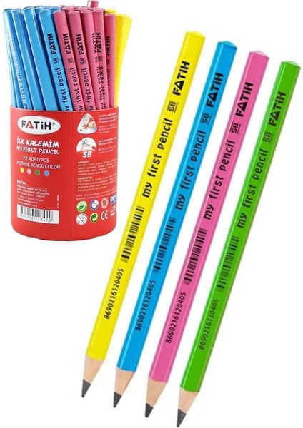 Ilk Kalemim Jumbo Üçgen Başlangıç Kalemi Siyah 8 Adet Fatih Jumbo Kurşun Kalem Triangular