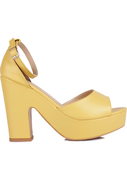 111098 125 Kadın Sarı Büyük & Küçük Numara Platform Ayakkabı