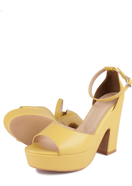 111098 125 Kadın Sarı Büyük & Küçük Numara Platform Ayakkabı fırsatları