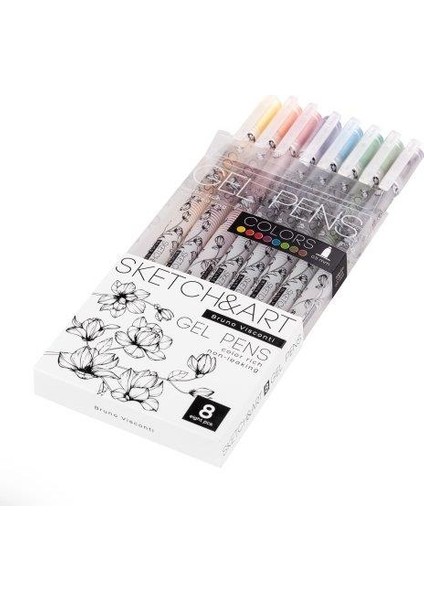 Bruno Visconti Sketch&art "uniwrite Colors" 0.5mm 8 Renk Jel Kalem