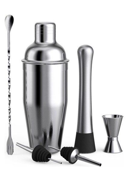 Mbw 750ml 6'Lı Paslanmaz Kokteyl Hazırlama Seti - Gümüş (Yurt Dışından)