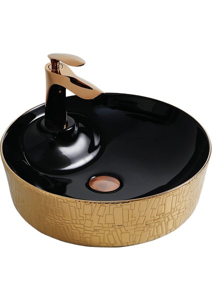 Tesla Black Rose Gold Lavabo