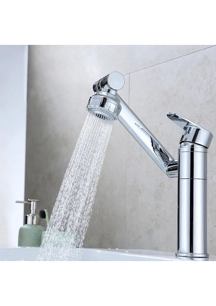 Yeni Modern Tasarım Robotik Hareketli Döner Lavabo Evye Bataryası Musluk Krom