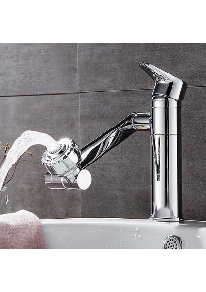 Yeni Modern Tasarım Robotik Hareketli Döner Lavabo Evye Bataryası Musluk Krom