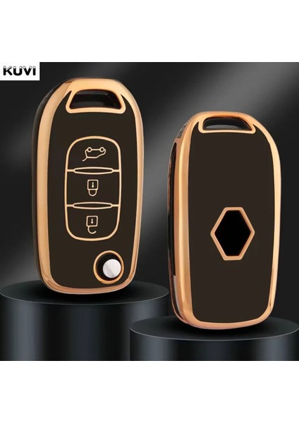 Dacia Sandero Sustalı Anahtar Kılıfı Gold Siyah Renk