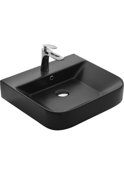 Mia Matt Black Çanak Lavabo