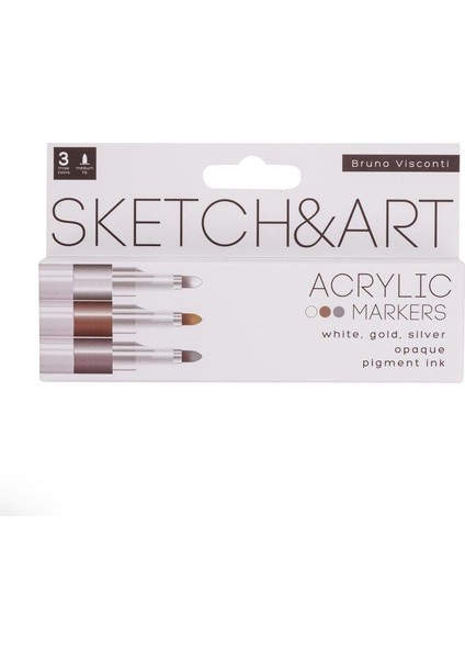 Bruno Visconti "sketch & Art" Akrilik Marker Kalem 3 Renk