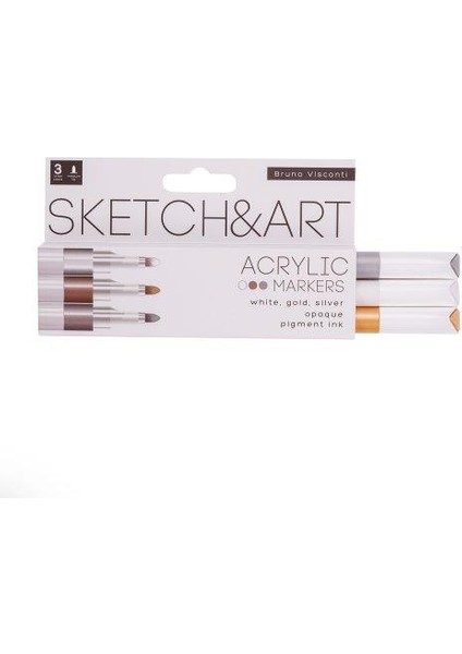 Bruno Visconti "sketch & Art" Akrilik Marker Kalem 3 Renk