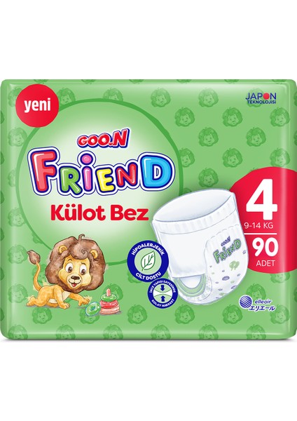 friend 4 Numara Külot Bebek Bezi - Cilt Dostu - 90 Adet