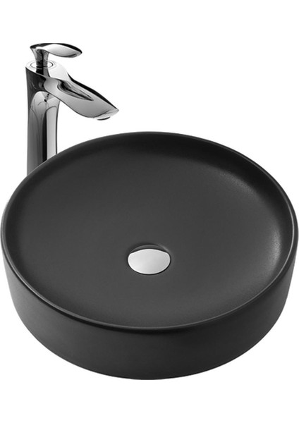 Calvin Matt Black Çanak Lavabo