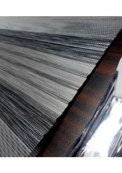 Lux Bambu Keten Plise Renk Geçişli Zebra Stor Perde Alüminyum Kasalı Yüksek Kaliteli - Antrasit, Gri modelleri