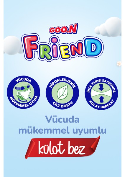 Goo.n friend 5 Numara Külot Bebek Bezi - Cilt Dostu - 72 Adet