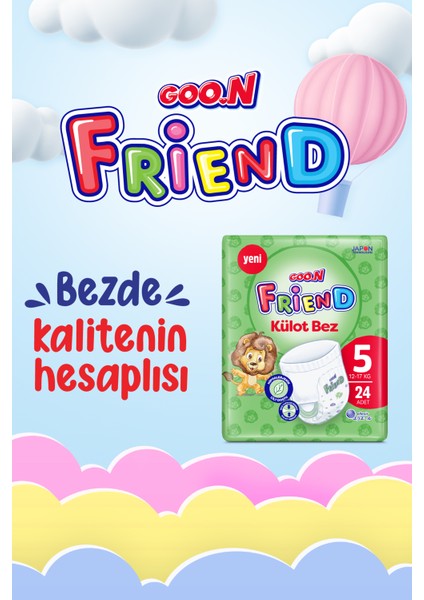 Goo.n friend 5 Numara Külot Bebek Bezi - Cilt Dostu - 72 Adet