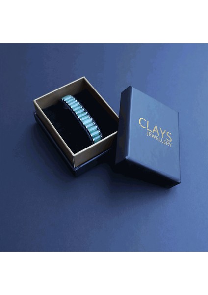 Clays Jewellery Doğal Taş Aventurin Bileklik, Hematit Taşı Silindir Bileklik, Erkek Bileklik, Kadın Bileklik