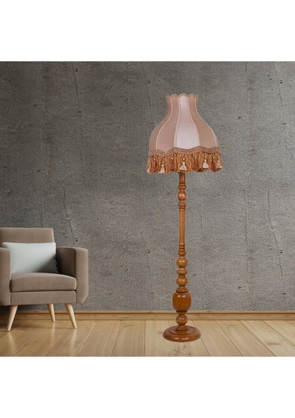 Vizon Kadife Klasik Lambader Kumaş Kaplama Ahşap Ayak Vintage LM01206