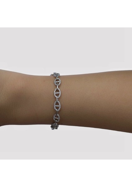 Bayan Monaco Gemici Bileklik Rodyum