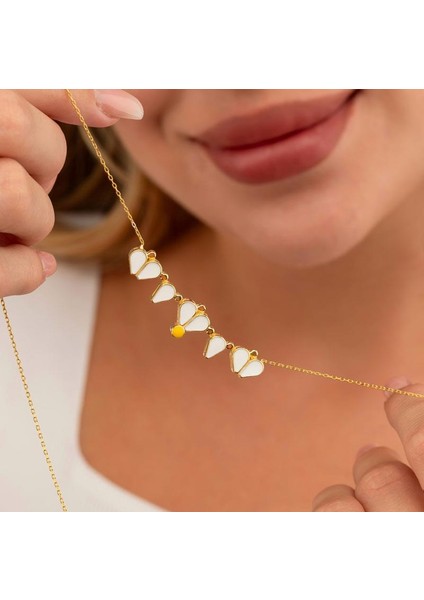 Açılıp Kapanır 2 Kullanımlı Papatya Gümüş Kolye Gold fiyatları