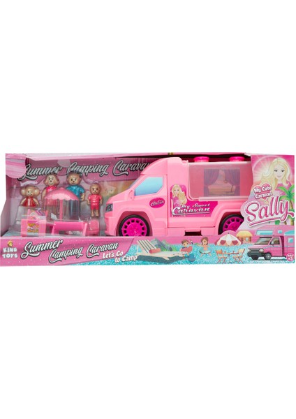 Sally Karavan Kamp Seri̇si̇ Fi̇gürlü Oyun Seti̇ Toz Pembe