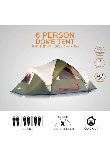 Quickup Domehike 6 Kişilik Otomatik Çadır