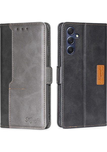 Samsung Galaxy M54 5g / F54 5g Cüzdan Kılıfı Flip Stand Contrast Renk Tpu+Pu Deri Telefon Kapağı (Yurt Dışından)