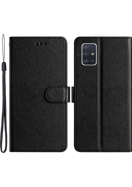 Samsung Galaxy A71 4g SM-A715 Scratch-Para Kanıt Deri Telefon Cüzdan Stand Kapağı Ipek Doku Kılıfı (Yurt Dışından)