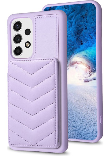 Samsung Galaxy A13 Manyetik Snap Düğmesi Telefon Vaka Kickstand Tpu+Pu Deri Telefon Kart Tutucu ile (Yurt Dışından)