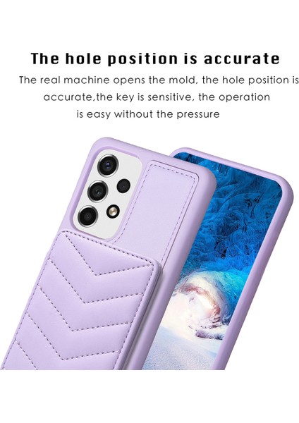 Samsung Galaxy A13 Manyetik Snap Düğmesi Telefon Vaka Kickstand Tpu+Pu Deri Telefon Kart Tutucu ile (Yurt Dışından)