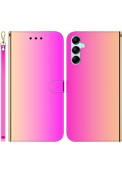 Samsung Galaxy M54 5g / F54 5g Pu Deri Stand Kılıfı Ayna Benzeri Yüzey Telefon Cüzdan Kapağı (Yurt Dışından)