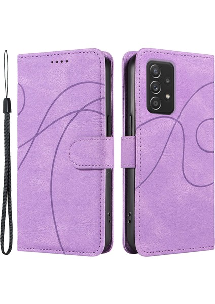Samsung Galaxy A52 / A52S 5g Toz Geçirmez Baskılı Tasarım Telefon Kapağı Pu Deri Stand Cüzdan Kılıfı (Yurt Dışından)