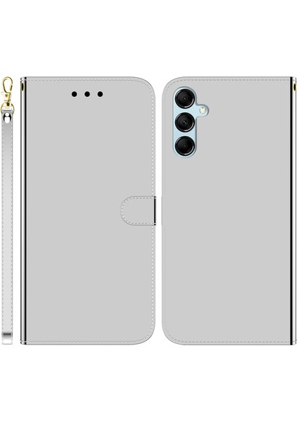 Samsung Galaxy M54 5g / F54 5g Pu Deri Stand Kılıfı Ayna Benzeri Yüzey Telefon Cüzdan Kapağı (Yurt Dışından)