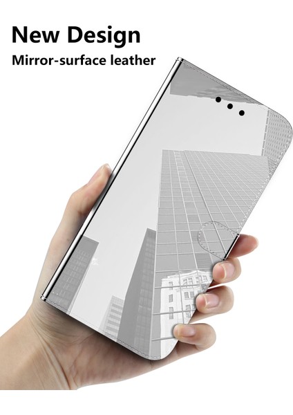 Samsung Galaxy M54 5g / F54 5g Pu Deri Stand Kılıfı Ayna Benzeri Yüzey Telefon Cüzdan Kapağı (Yurt Dışından) modelleri