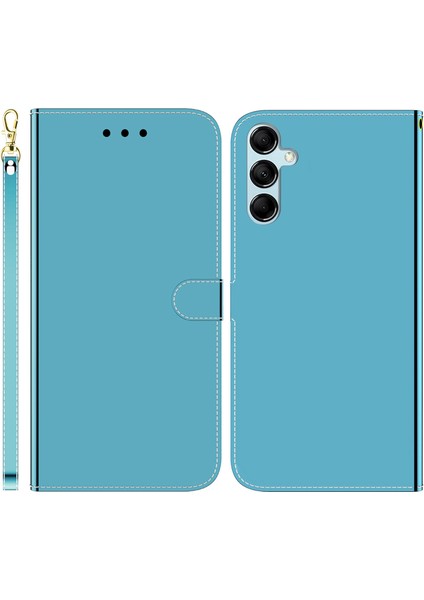 Samsung Galaxy M54 5g / F54 5g Pu Deri Stand Kılıfı Ayna Benzeri Yüzey Telefon Cüzdan Kapağı (Yurt Dışından)