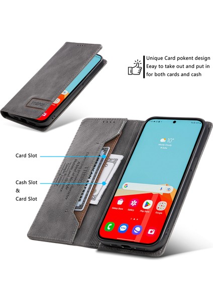 Samsung Galaxy A25 5g Çizgi Anti-Çizelge Kabuğu Stand Rfıd Bloşuk Pu Deri Telefon Kılıf Cüzdan Kapağı (Yurt Dışından) indirimleri