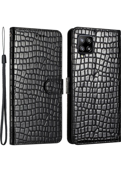 Samsung Galaxy A42 5g Kitap Tarzı Timsah Doku Telefon Kılıfı Deri Kapak Stand Cüzdan (Yurt Dışından)