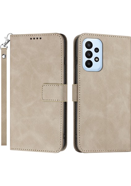 Samsung Galaxy A23 Cüzdan Folio Kapağı Pu Deri Dokulu Standı Telefon Kasası (Yurt Dışından)