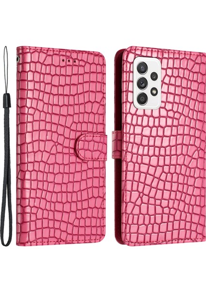 Samsung Galaxy A23 Timsah Dokusu Flip Pu Derisi Stand Telefon Cüzdan Kılıfı (Yurt Dışından)