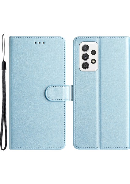 Samsung Galaxy A52 / A52S 5g Pu Deri Deri Flip Stand Cover Ipek Dokusu Telefon Cüzdan Kılıfı (Yurt Dışından)