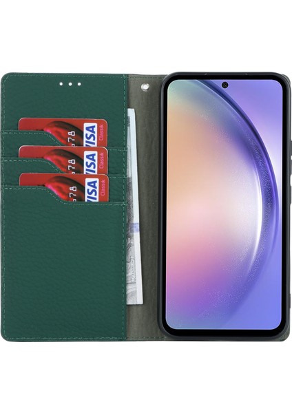 Samsung Galaxy A54 5g Inek Deri Flip Case Litchi Doku Cüzdan Stand Telefon Kapağı (Yurt Dışından)