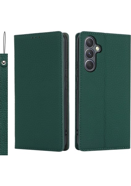 Samsung Galaxy A54 5g Inek Deri Flip Case Litchi Doku Cüzdan Stand Telefon Kapağı (Yurt Dışından)