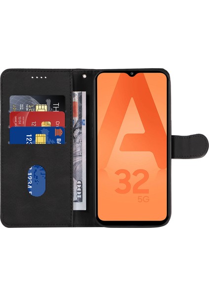 Samsung Galaxy A32 5g / M32 5g Cep Telefonu Kapağı Baskılı Kavisli Çizgi Stand Pu Deri Cüzdan Kılıfı (Yurt Dışından)