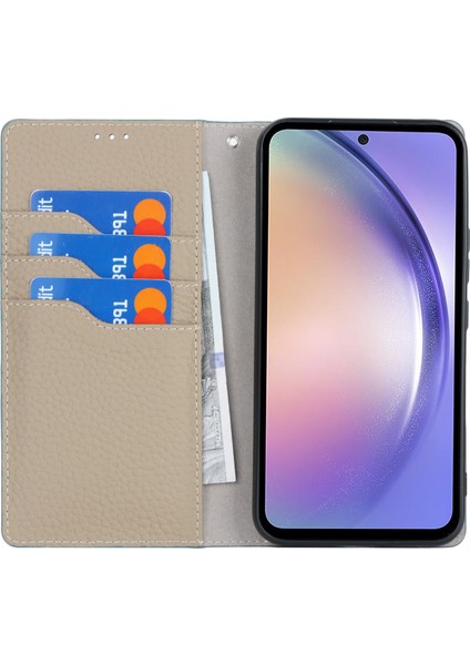 Samsung Galaxy A54 5g Inek Deri Flip Case Litchi Doku Cüzdan Stand Telefon Kapağı (Yurt Dışından)