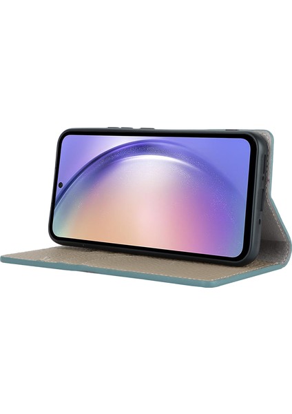 Samsung Galaxy A54 5g Inek Deri Flip Case Litchi Doku Cüzdan Stand Telefon Kapağı (Yurt Dışından)
