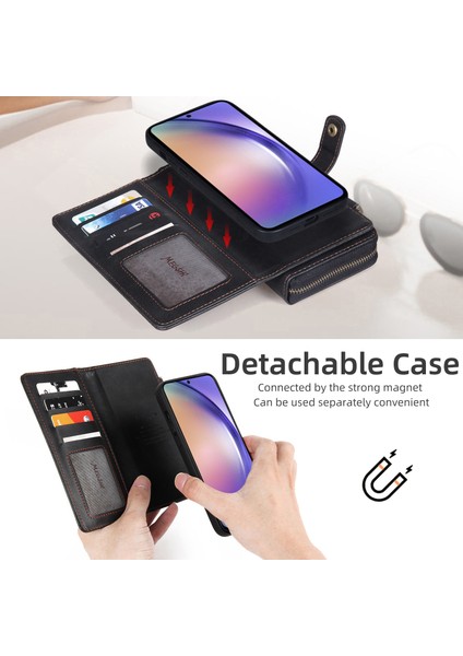 Samsung Galaxy A54 5g Söndürülebilir 2'si 1 Arası Telefon Cüzdan Kılıfı Pu Deri Stand Çok Işlevli Kapak (Yurt Dışından)