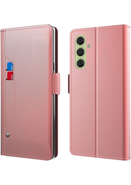 Samsung Galaxy A54 5g Esnek Tpu + Pu Deri Telefon Kılıfı Ayna Kartı Tutucu Telefon Stand Kapağı (Yurt Dışından)