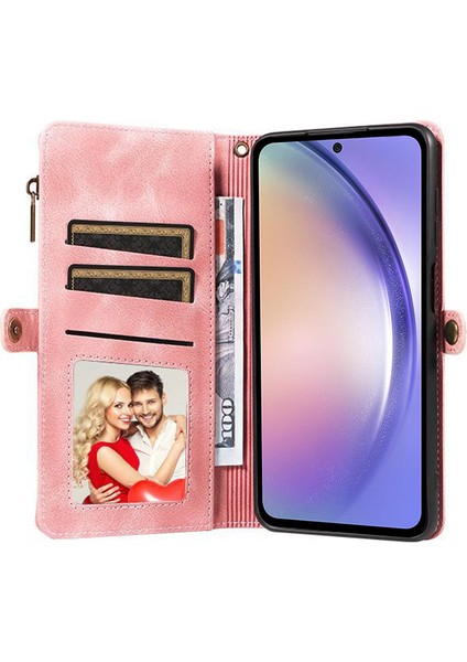 Samsung Galaxy A54 5g Fermuarı Cep Cüzdan Stand Deri Kılıf Anti-Fall Telefon Kapağı (Yurt Dışından)