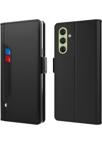Samsung Galaxy A54 5g Esnek Tpu + Pu Deri Telefon Kılıfı Ayna Kartı Tutucu Telefon Stand Kapağı (Yurt Dışından)