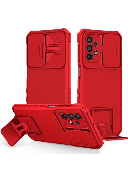 Samsung Galaxy A23 Slayt Kamera Kapağı Telefon Kılıfı Pc+Tpu Kickstand Cover (Yurt Dışından)