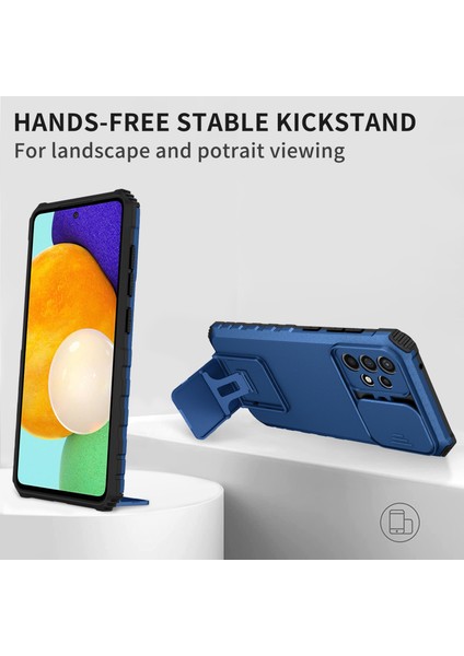 Samsung Galaxy A52 / A52S 5g Pc+Tpu Kickstand Kapak Slayt Kamera Kapak Telefon Kılıfı (Yurt Dışından)