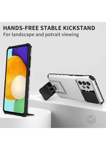 Samsung Galaxy A52 / A52S 5g Pc+Tpu Kickstand Kapak Slayt Kamera Kapak Telefon Kılıfı (Yurt Dışından)